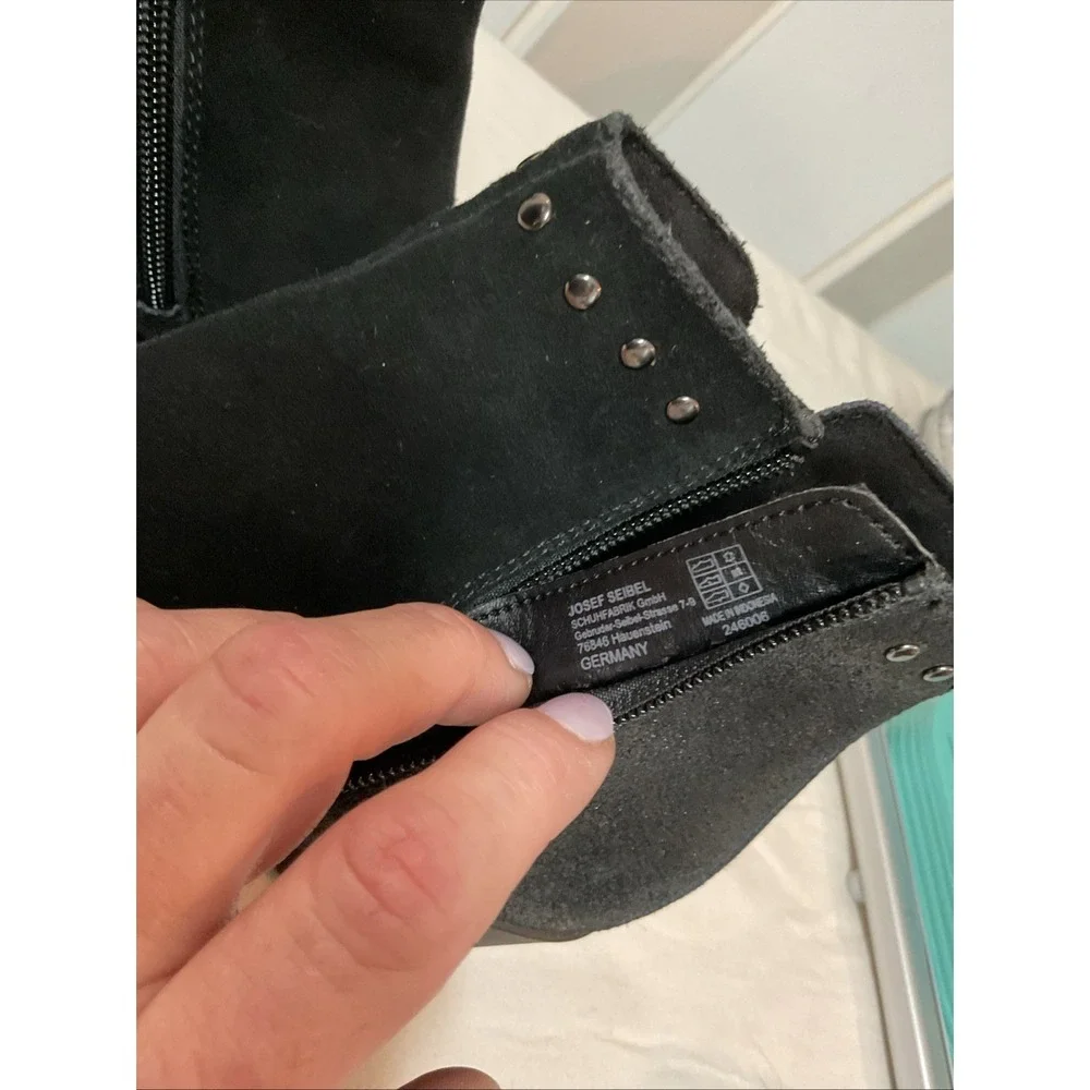 Suede Black Boots Womens‎ Sz 6 (37) Dry Tex Waterproof Pull On Side Zip Leather